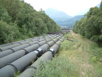 A water pipeline leading to Kinlochleven