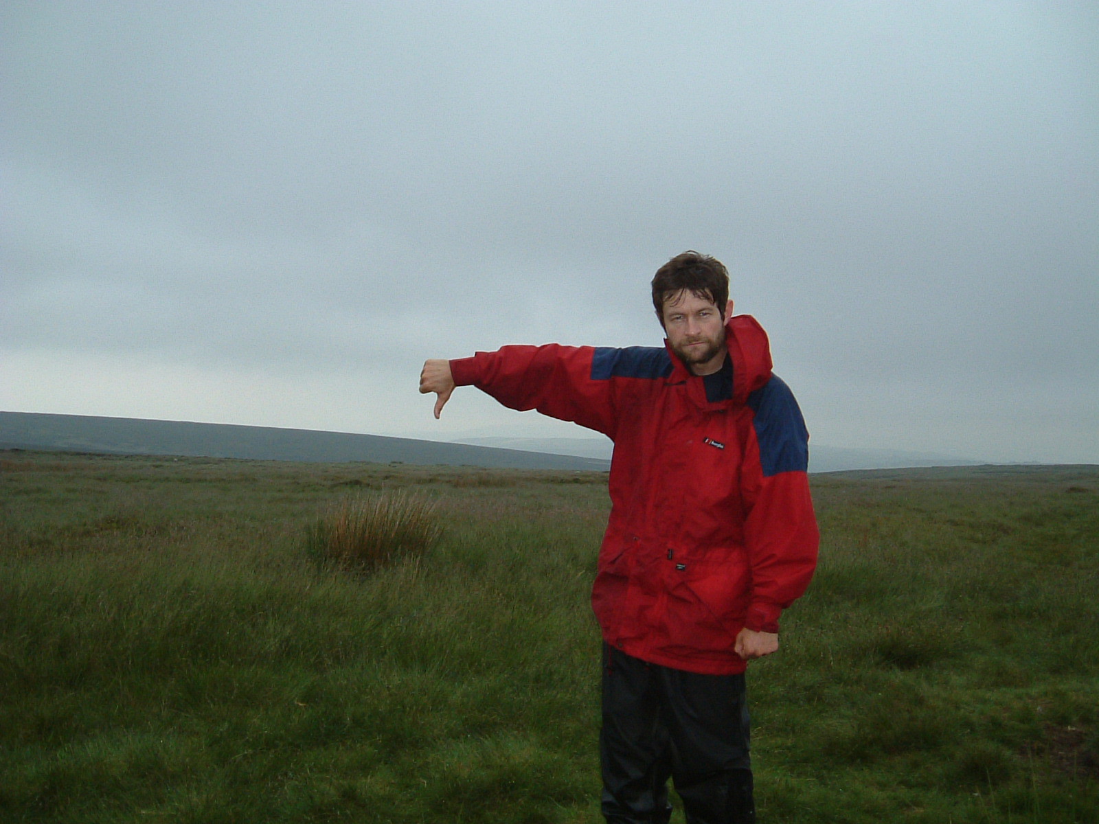 Mark giving the thumbs down on Ickornshaw Moor