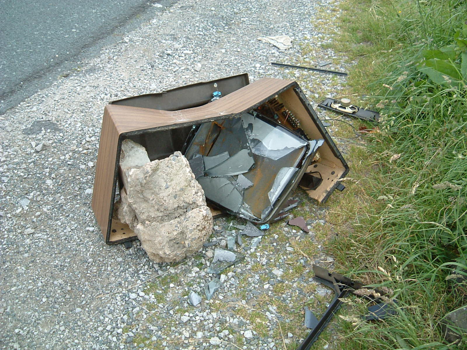 A smashed TV, north of Lothersdale