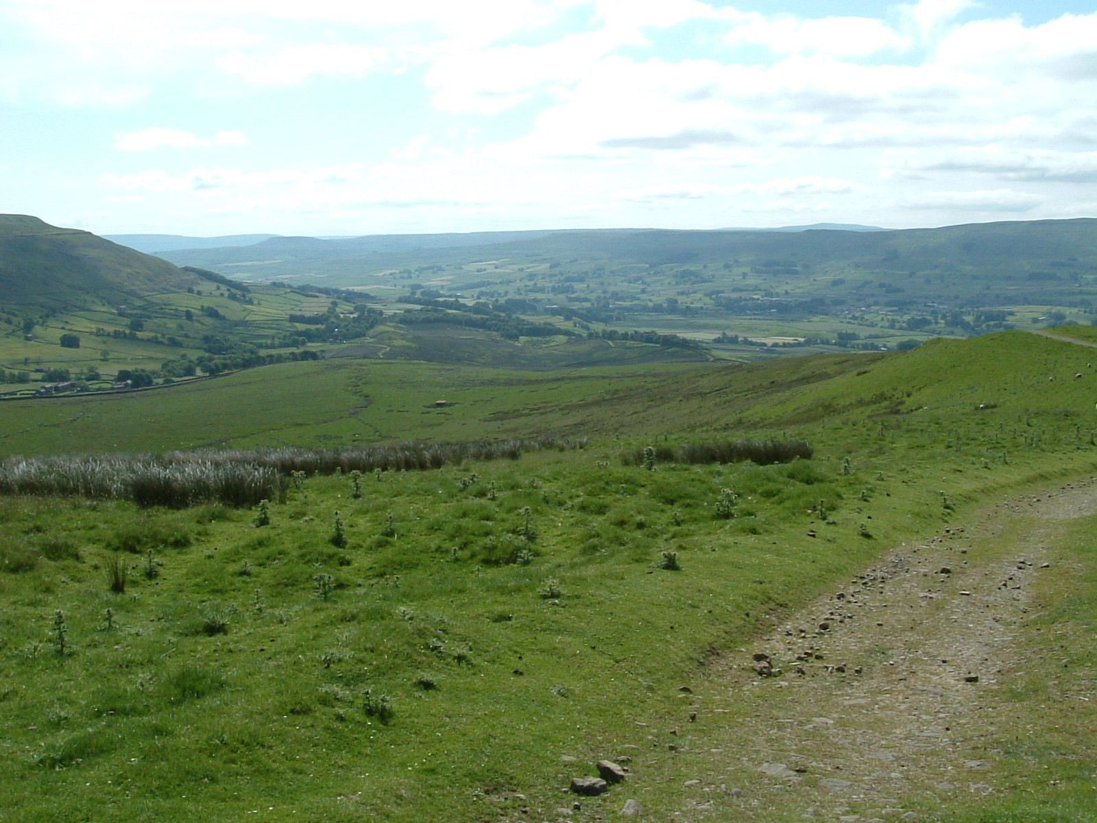 Looking back to Hawes from the lower slopes of Great Shunner Fell
