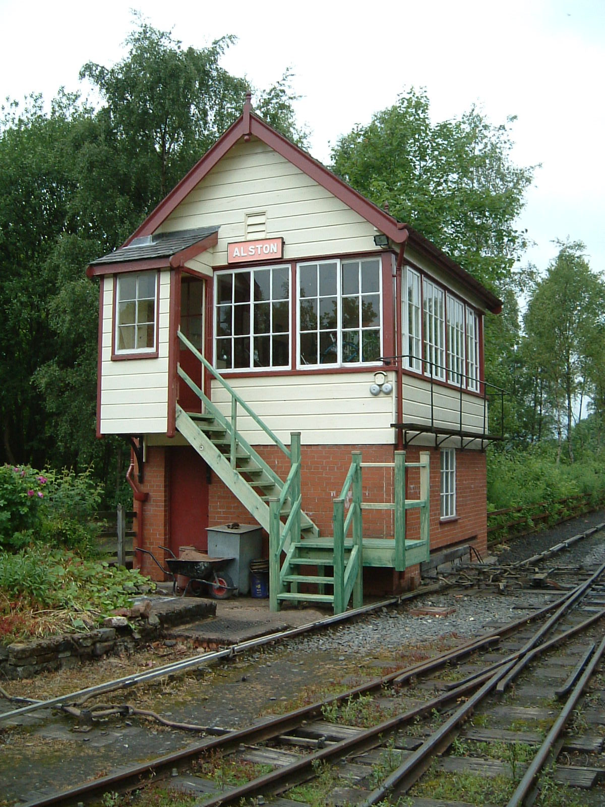 The signal box at Alston train station