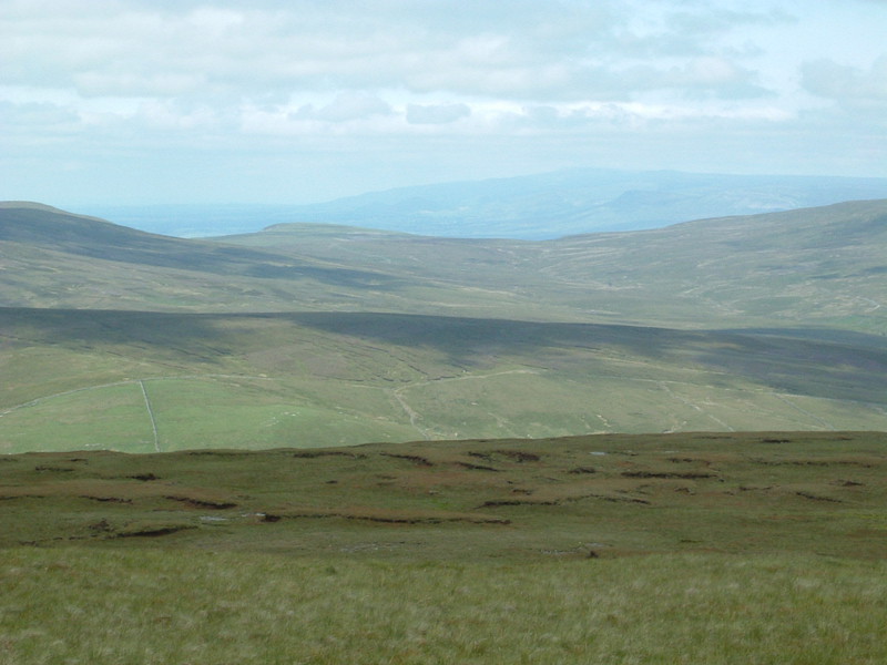 The view from Great Shunner Fell, with Cross Fell in the far distance