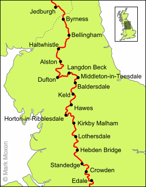 Map of the North of England