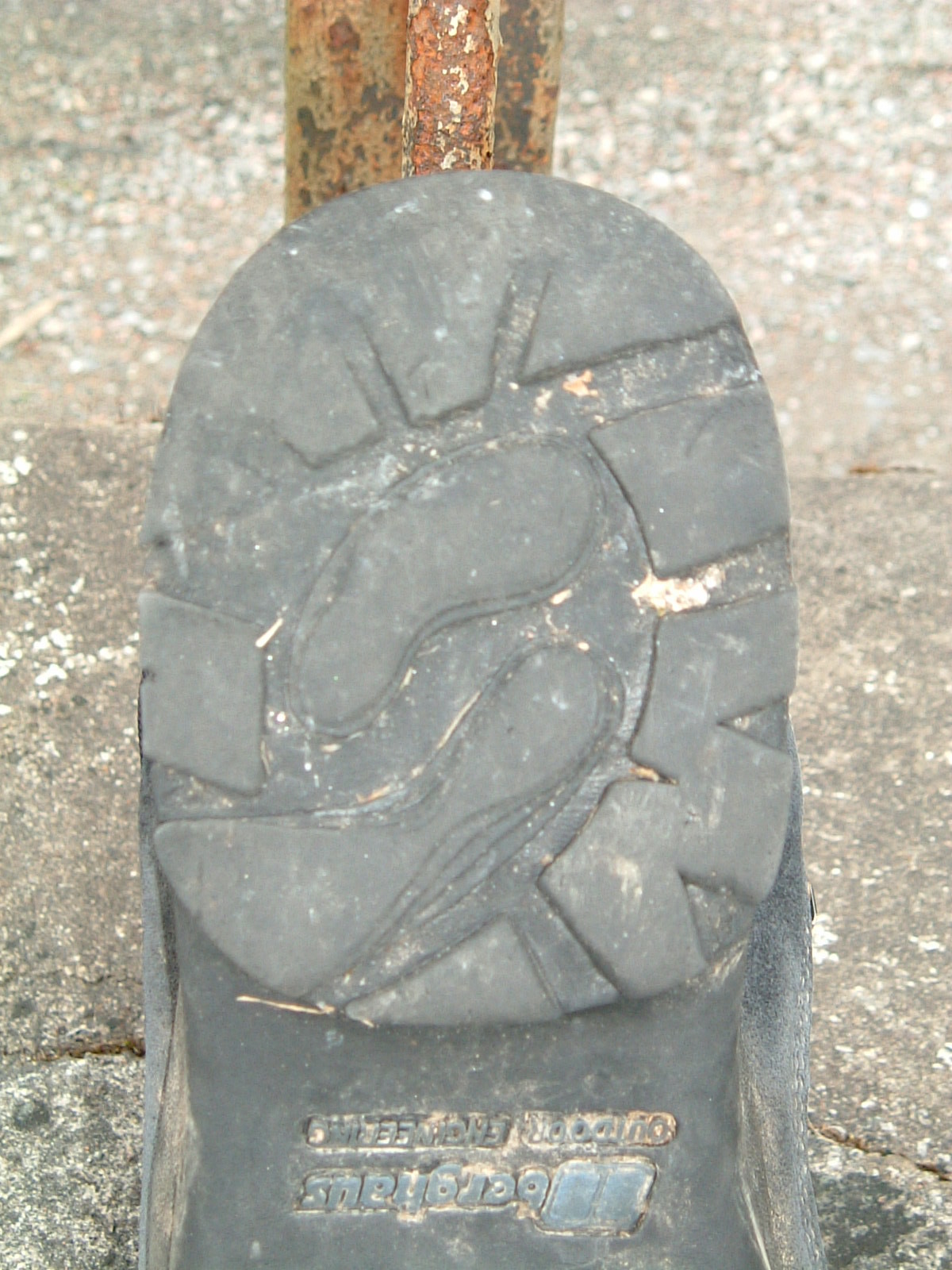 The rear sole of my left boot