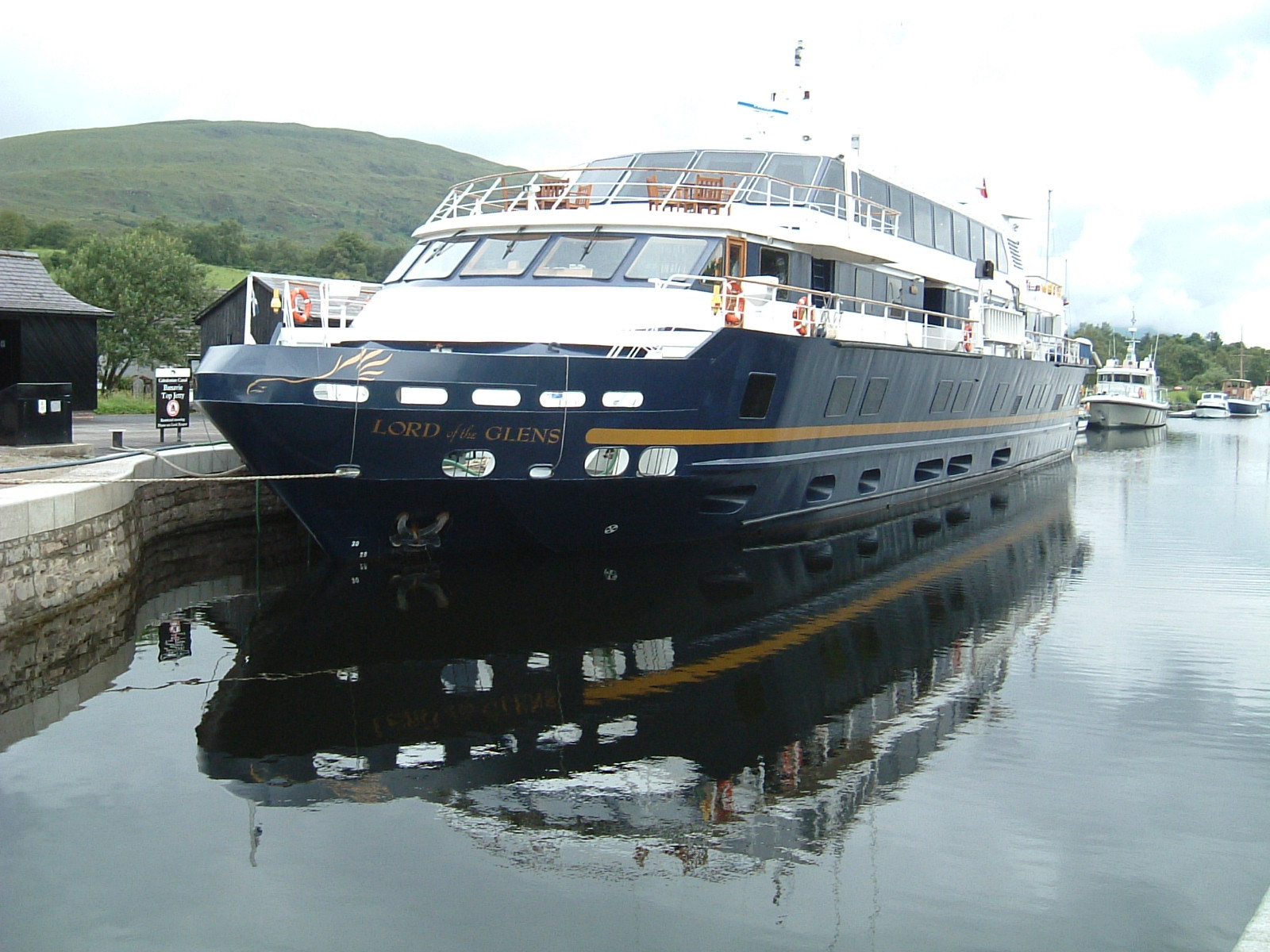 A big boat on the Caledonian Canal