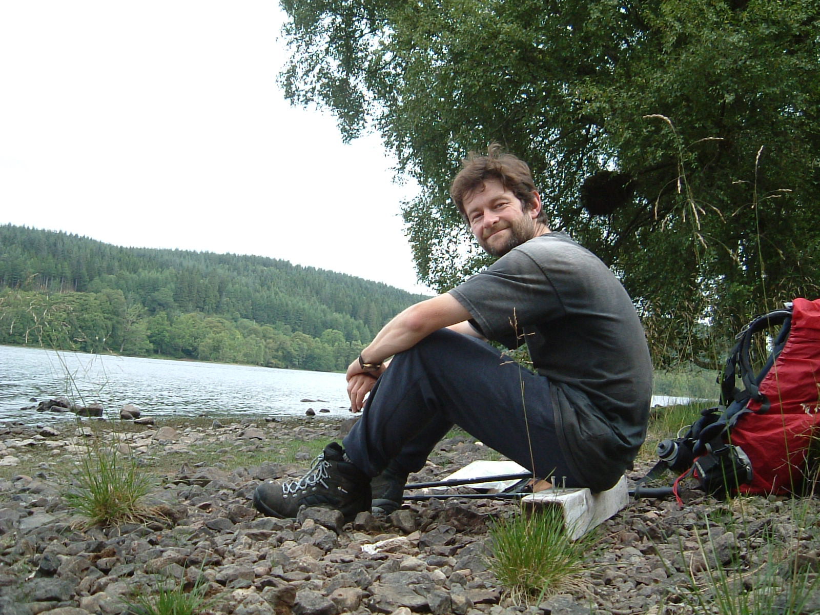 Mark resting by Loch Oich