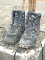 A pair of worn boots