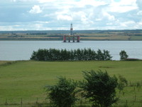 An oil rig in Cromarty Firth