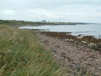 Shell Beach with the John o'Groats Hotel in the distance