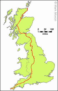 Land's End to John o'Groats route map