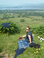 Peta on Duncryne Hill with Loch Lomond in the distance