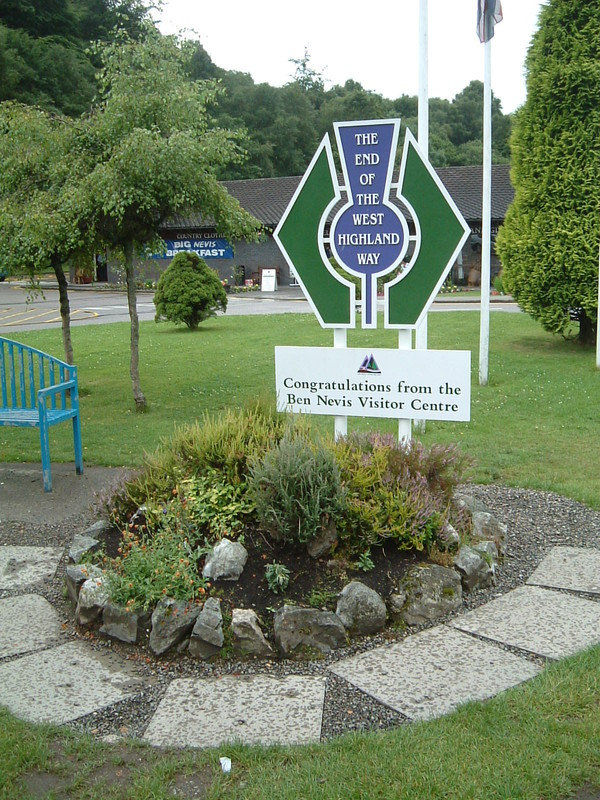 A sign saying 'The End of the West Highland Way'