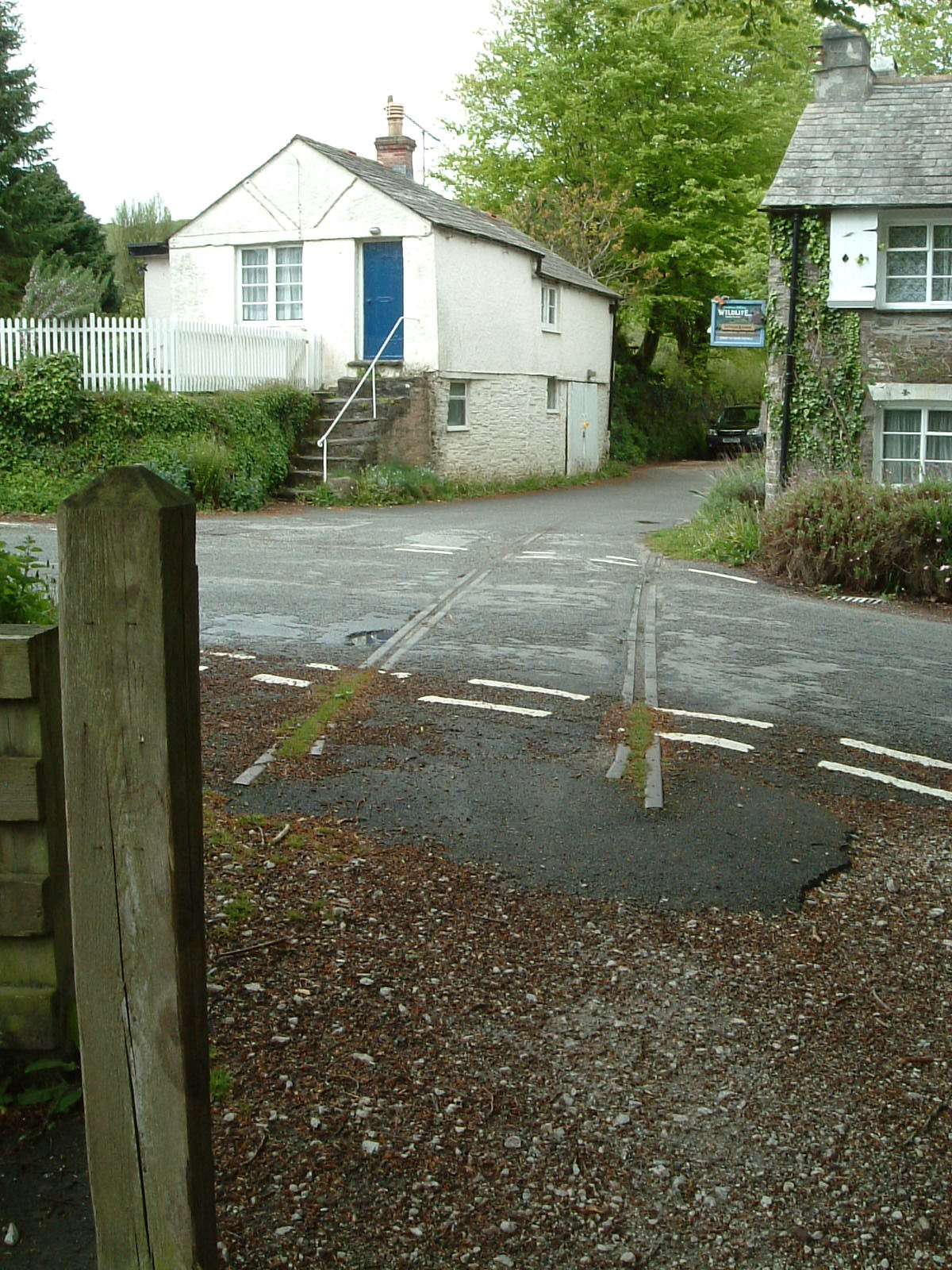 The remains of an old railway crossing on the Camel Trail