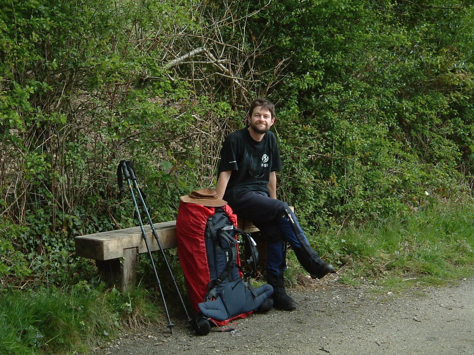 Mark taking a break on the Camel Trail near Poley's Bridge