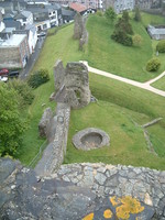 Looking down to the entrance to Launceston Castle