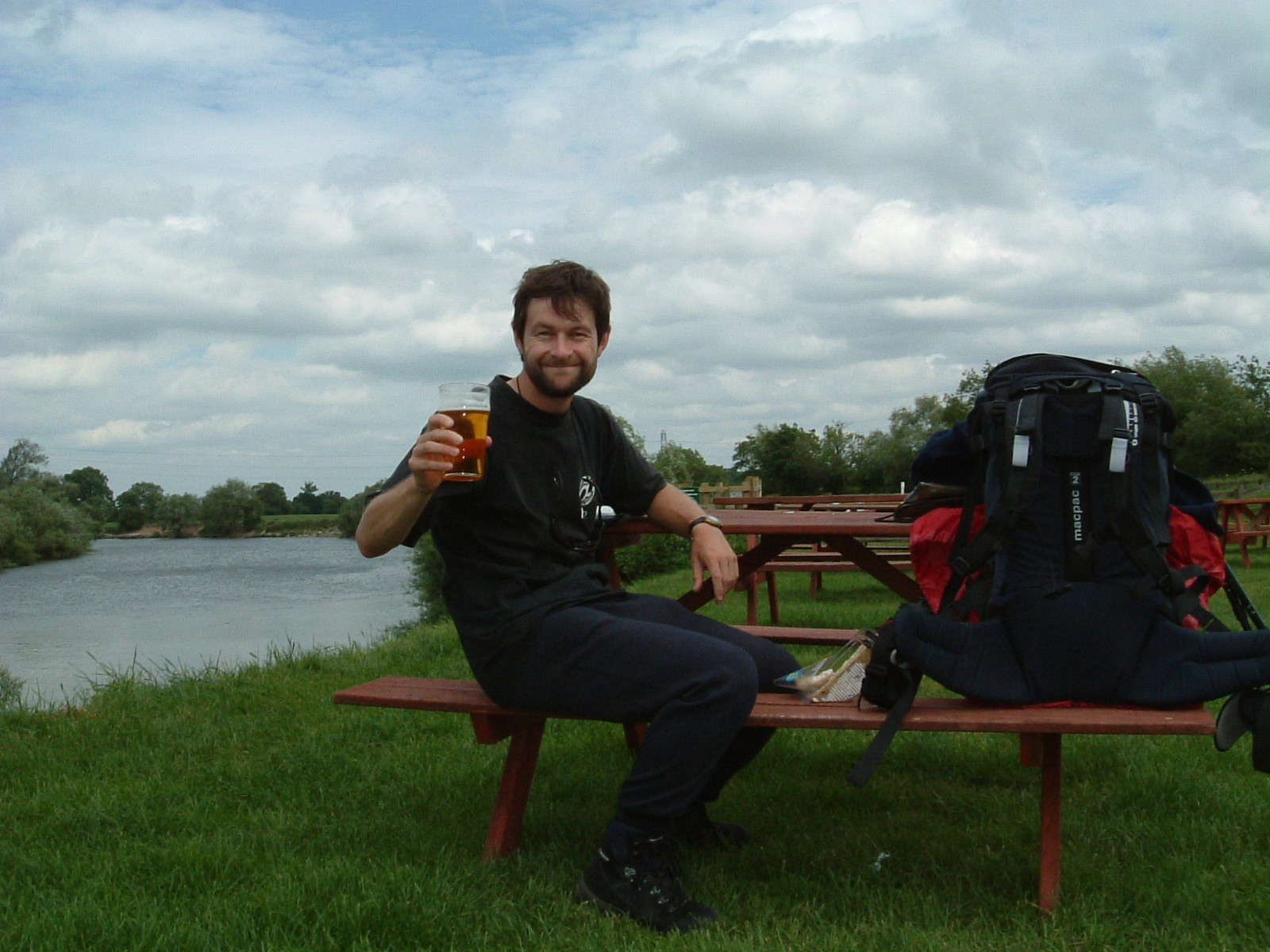 Mark enjoying a pint in the Red Lion