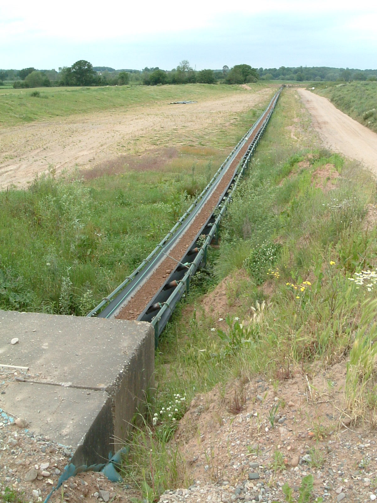 A conveyor belt in a quarry