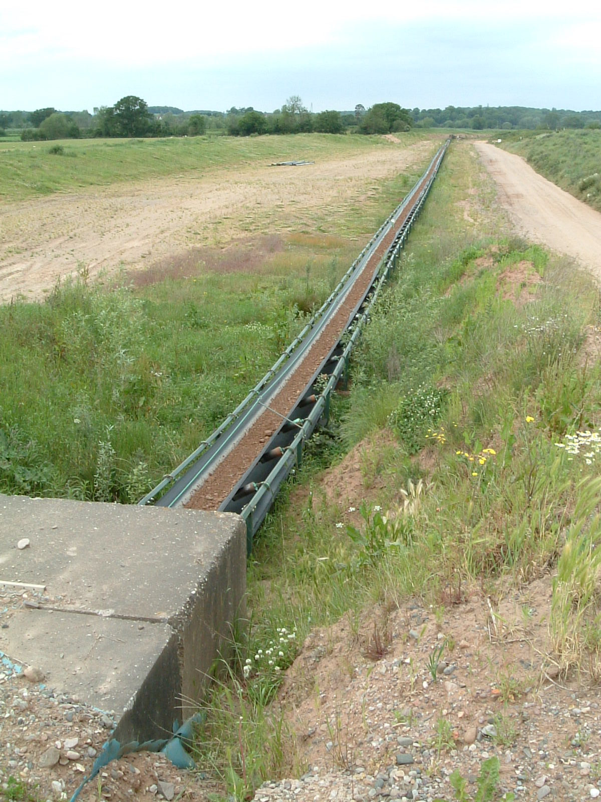 A conveyor belt in a quarry