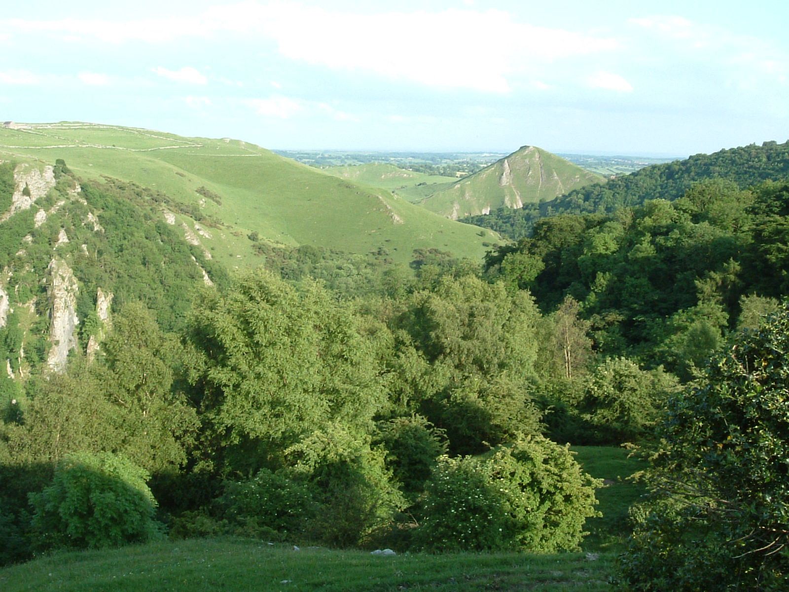The view south along Dovedale from the back garden of Air Cottage