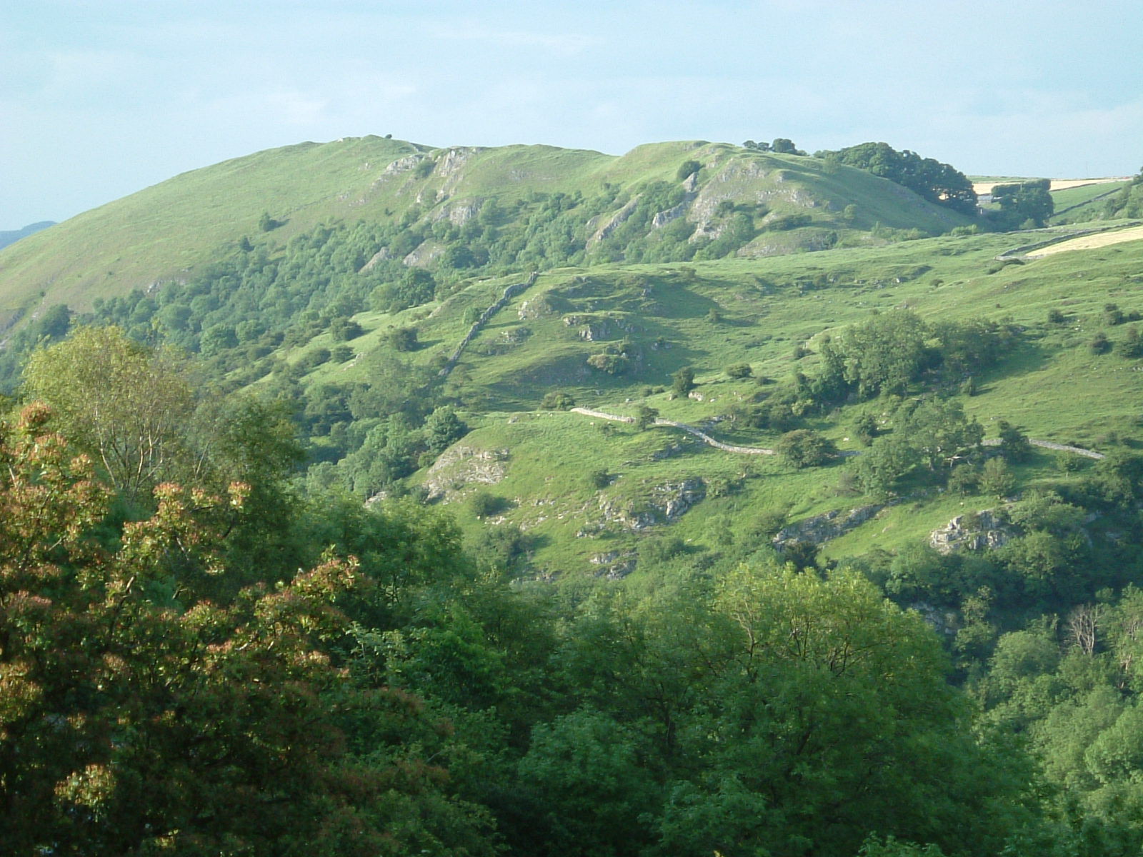 The view north along Dovedale from the back garden of Air Cottage