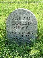 A memorial saying 'Sarah Louise Gray Died Here 17.11.95 Aged 17'