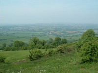 The view west from the Cotswold Way, looking towards Bristol