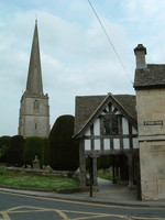 The pretty gate into the graveyard in Painswick