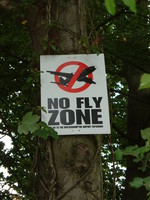 A sign saying 'No Fly Zone'