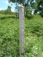 A strangely bent man on a Staffs Way sign